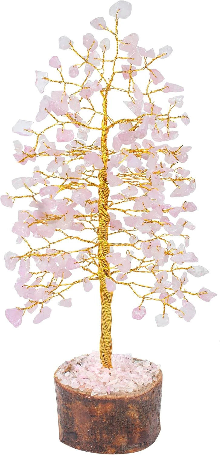 Rose Quartz Crystal Bonsai Tree