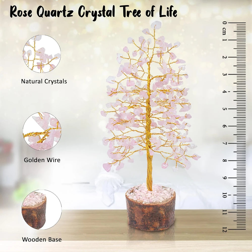 Rose Quartz Crystal Bonsai Tree