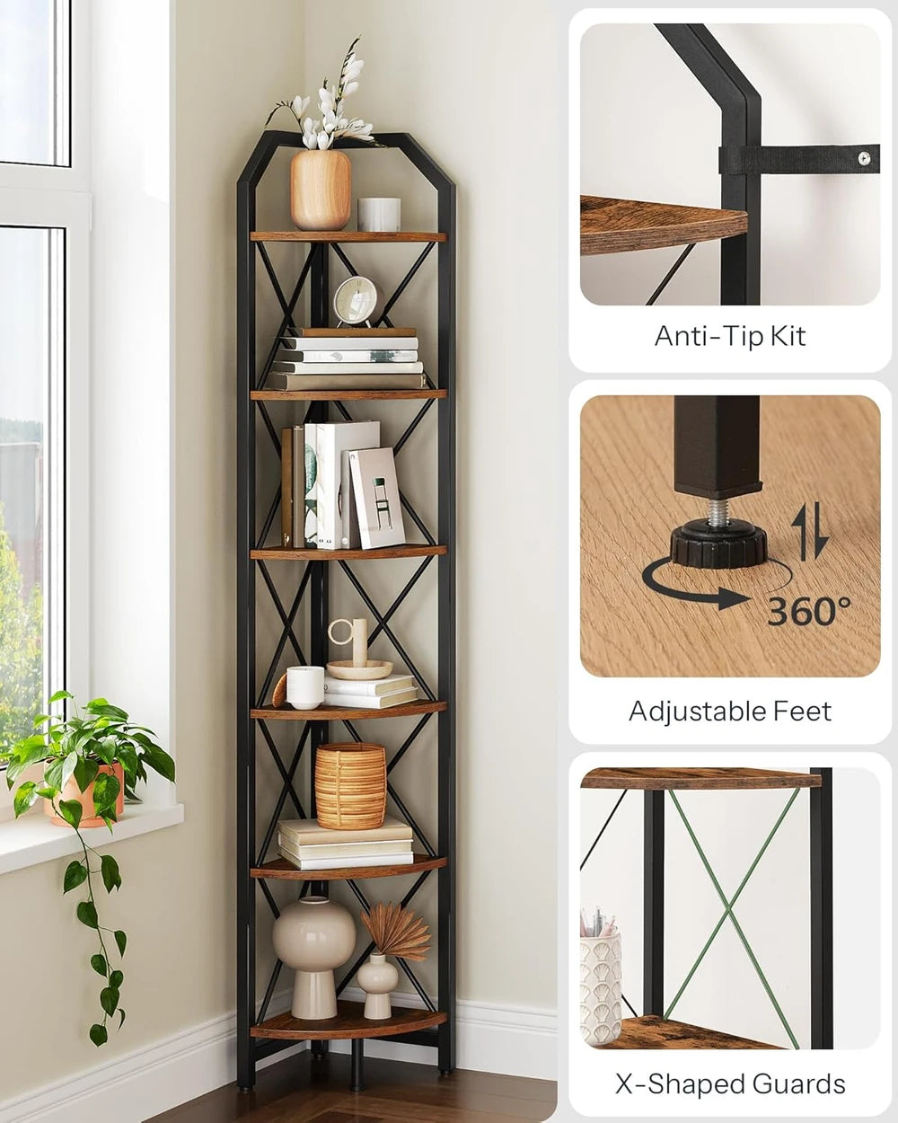 Industrial Corner Plant Stand
