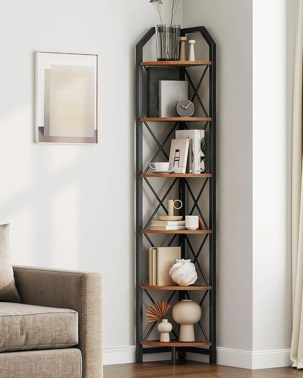 Industrial Corner Plant Stand