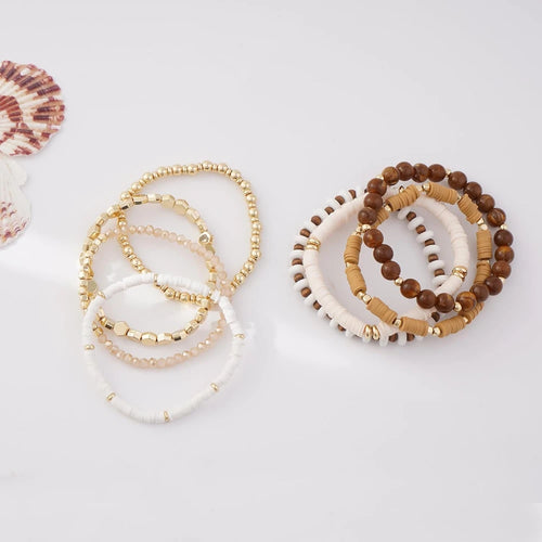 Bohemian Clay Bead Bracelet Set