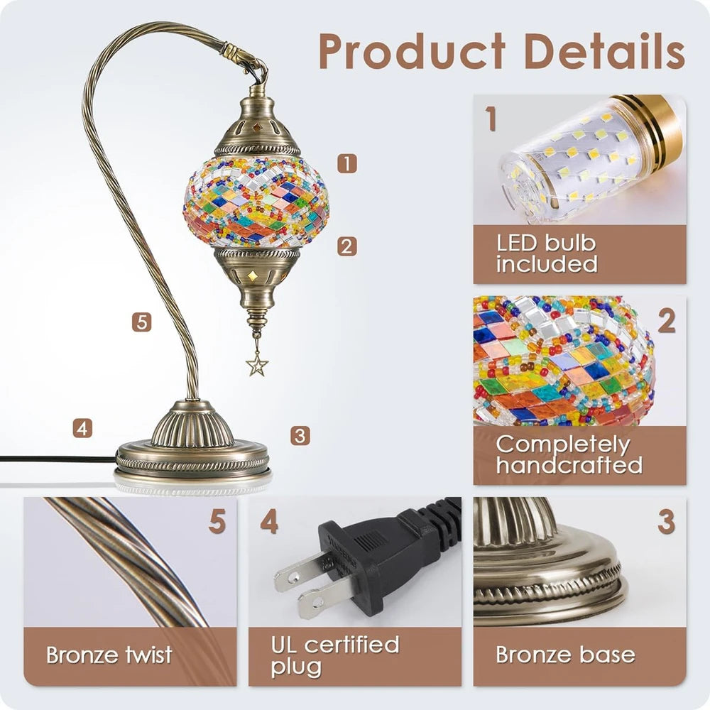 Handmade Mosaic Glass Table Lamp